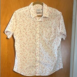 Goodfellow & Co Casual White Shirt with Orange Print